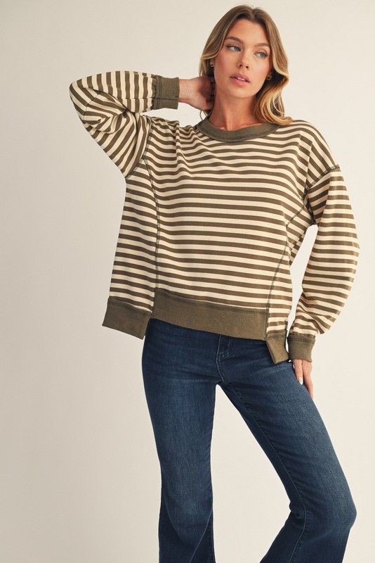 CH Sagewood Striped Top