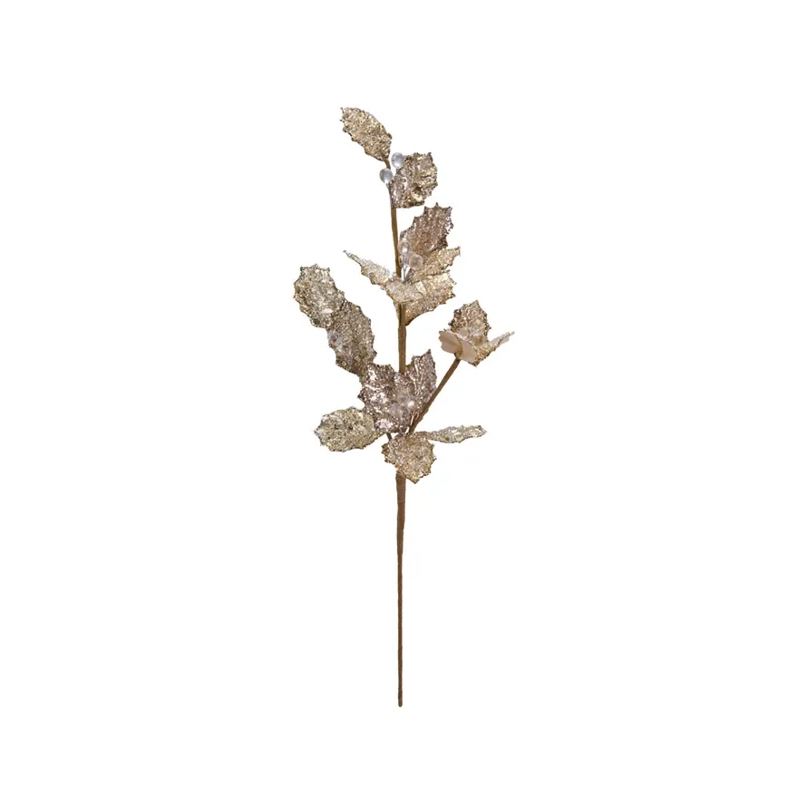 Beaded Leaf Spray w Ice-XS9356