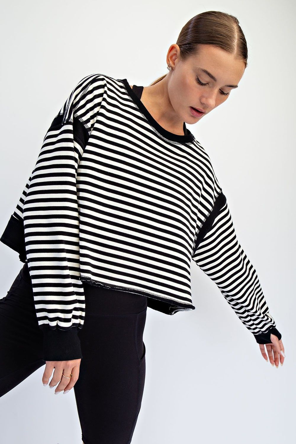 CH Back In Style Top-Black/Ivory