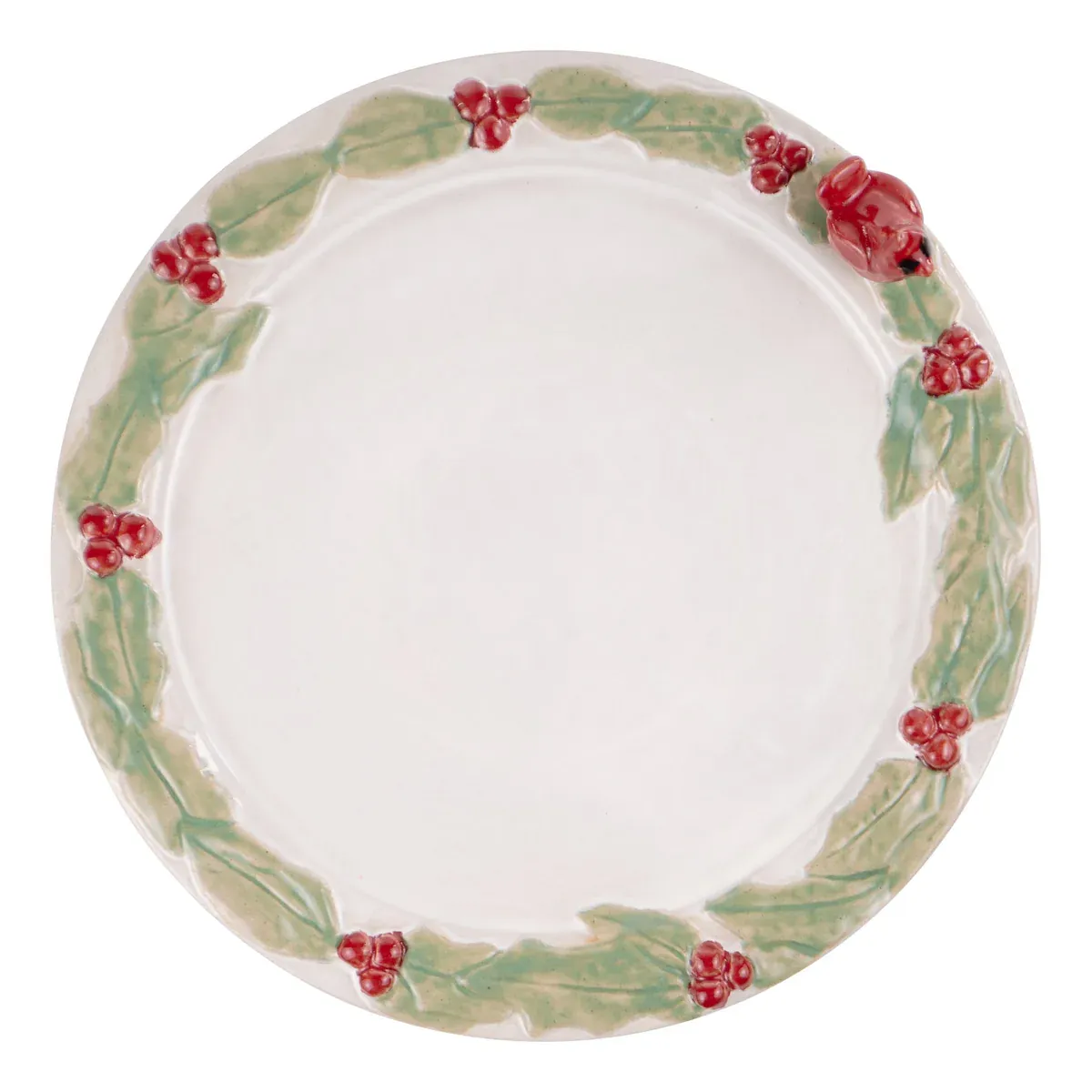 Cardinal Holly Round Platter