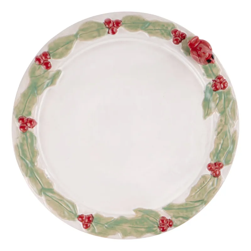 Cardinal Holly Round Platter