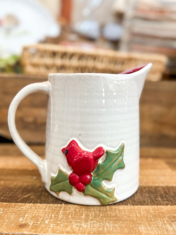 Cardinal Holly Pitcher