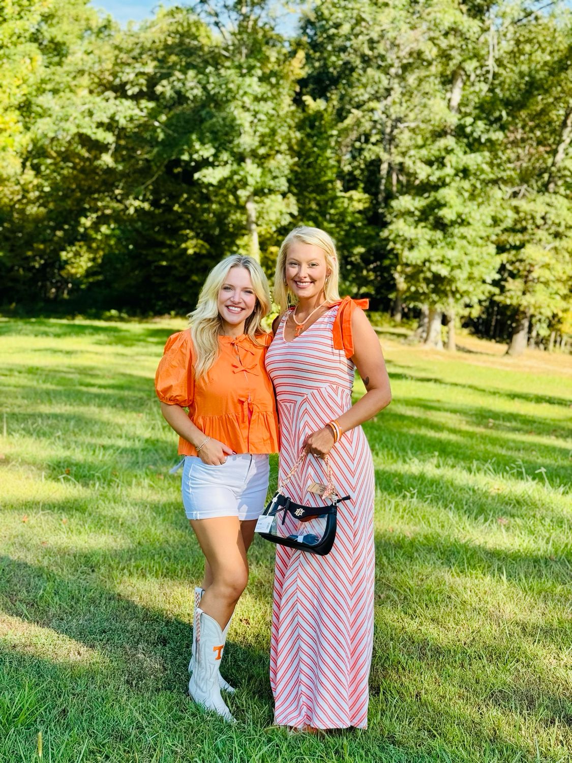 Hailey Orange Bow Tie Top