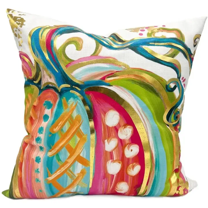 VG Golden Colorful Pumpkin Pillow