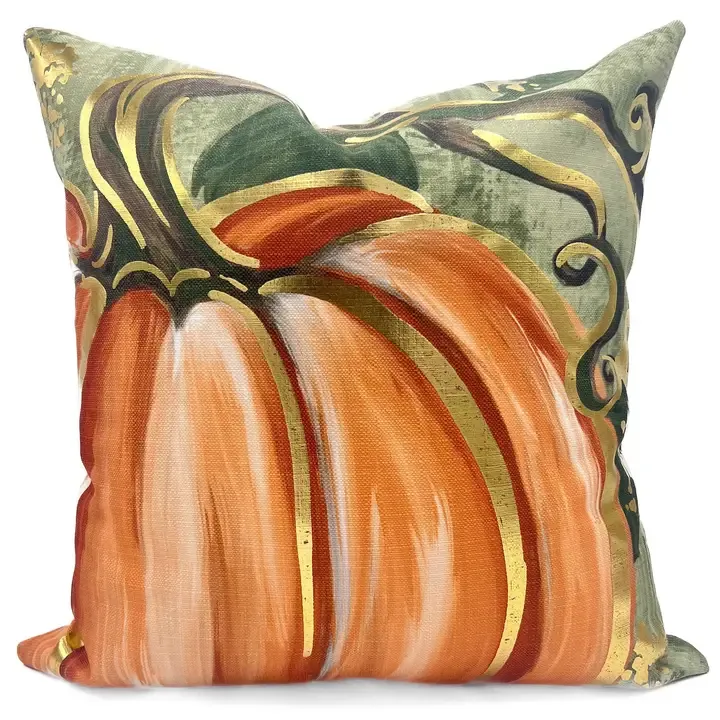 VG Golden Orange Pumpkin Pillow