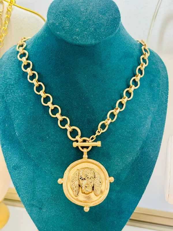 VG Dog Face Pendant Necklace