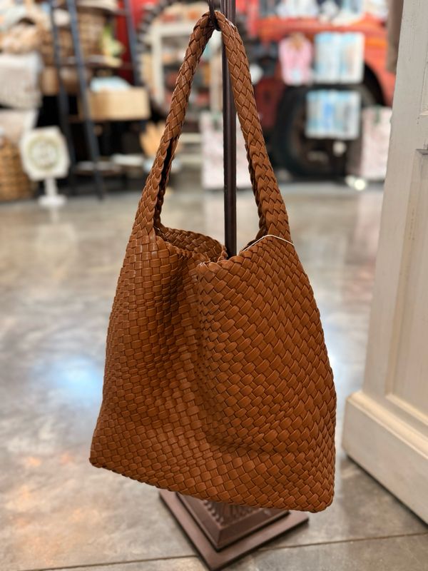 VG Woven Hobo Bag-Brown