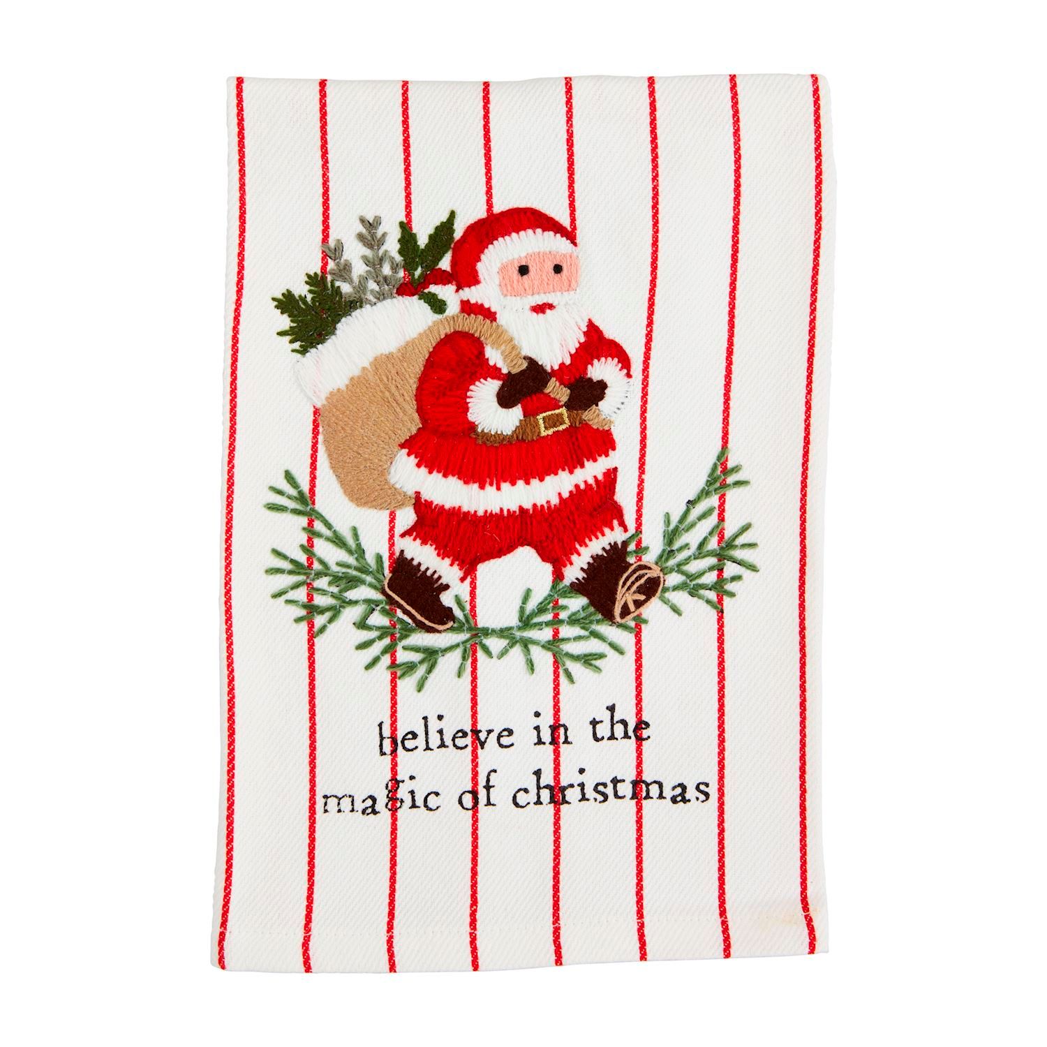 Embroidered Towel-Santa