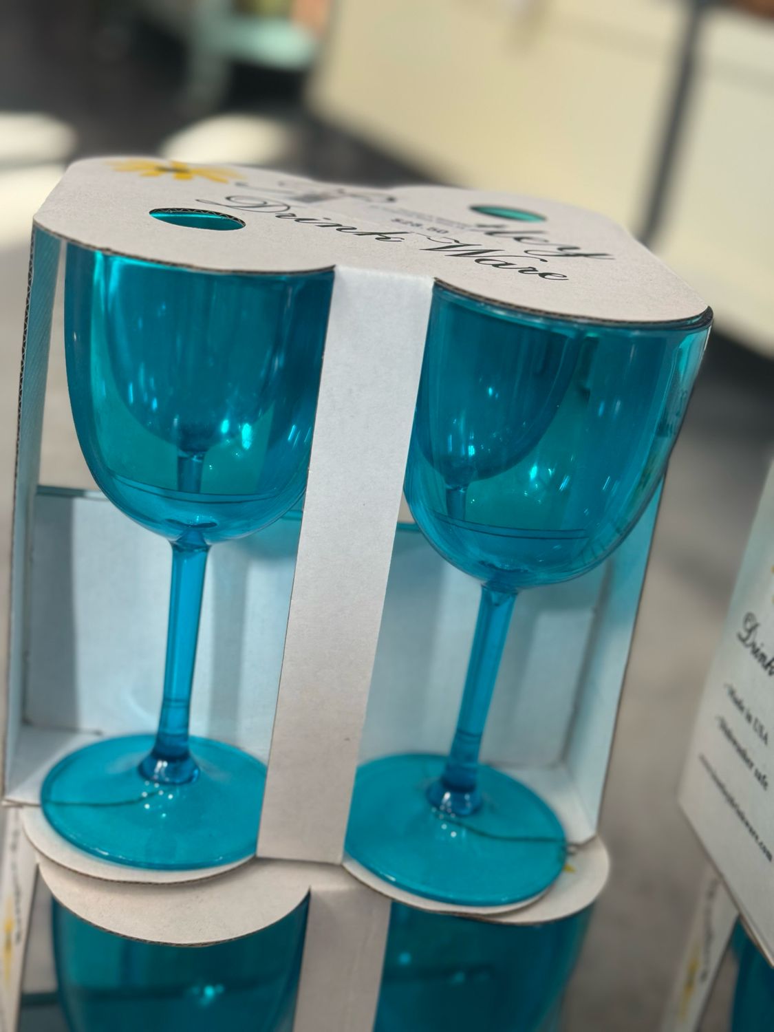 VG Turquoise Wine Glass 4PK