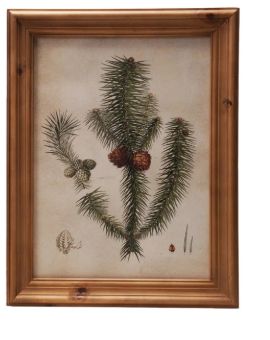 Wood Framed Glass Wall Decor Pine 2