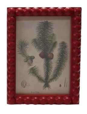 Painted Hobnail Phot Frame-Red