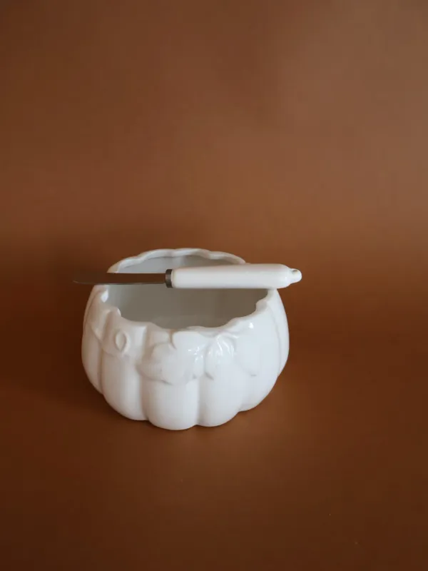 Ceramic Bowl W/Stainless Steel Knife-CF3974