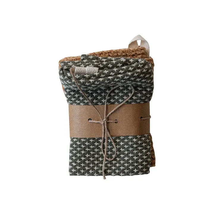Square Cotton Dobby Dish Cloths-CF3896