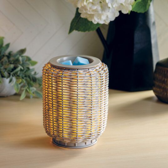 Illumination Fragrance Warmer-Grey Wicker