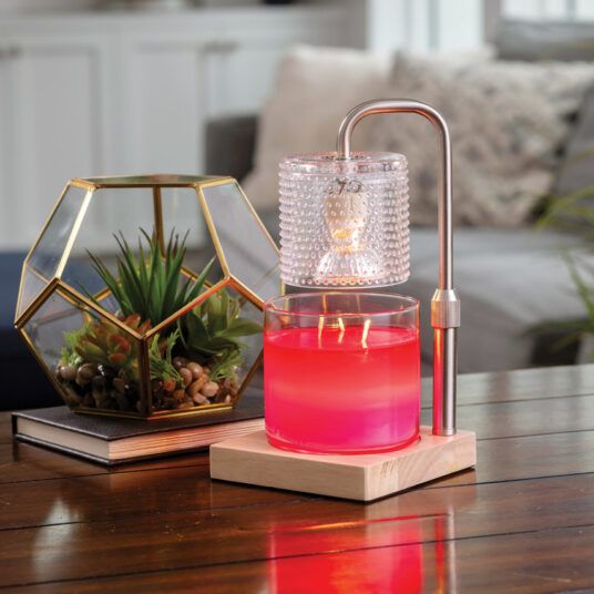 Hobnail Candle Warmer Lamp Silver