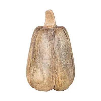 Carved Mango Wood Pumpkin-CF3988