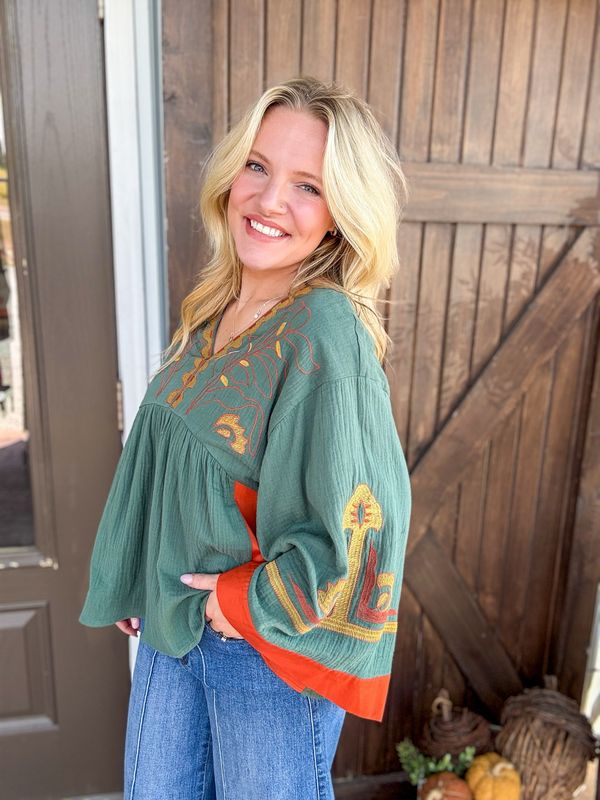 Forest Flutter Top