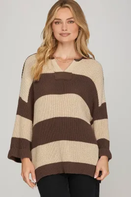 CH Savannah Stripes Top-Brown