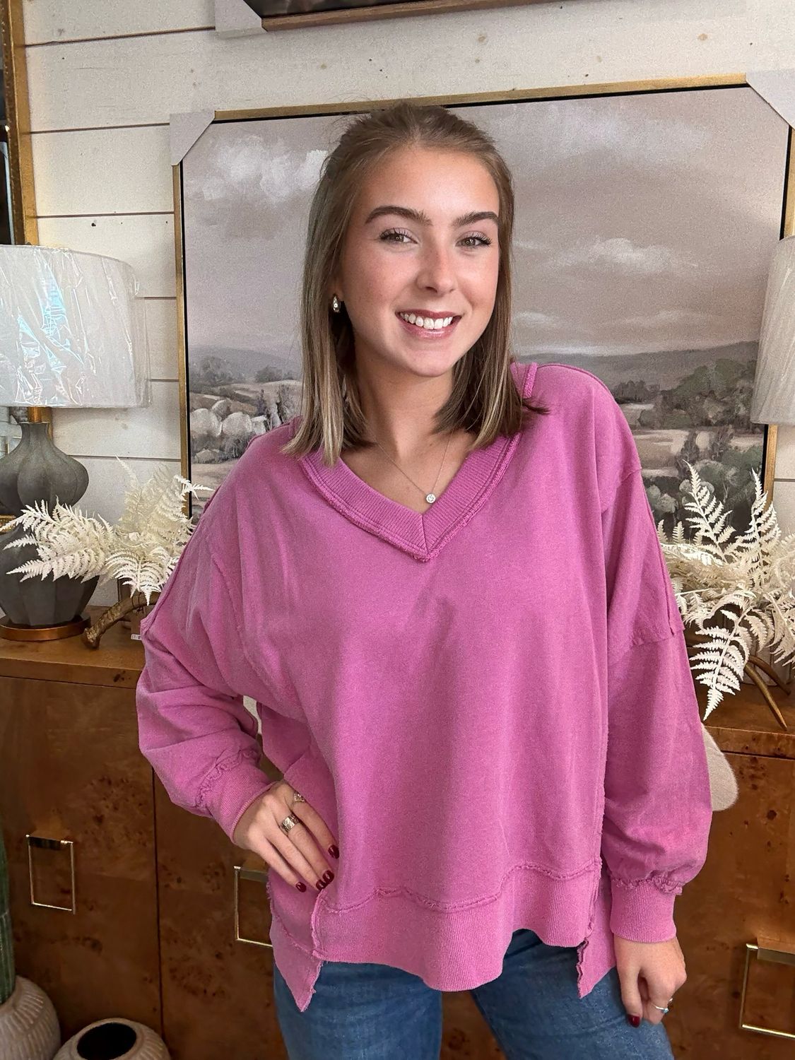 CH Cabin Feel Top-Washed Purple