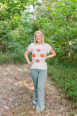 Jade Corduroy Button Flare