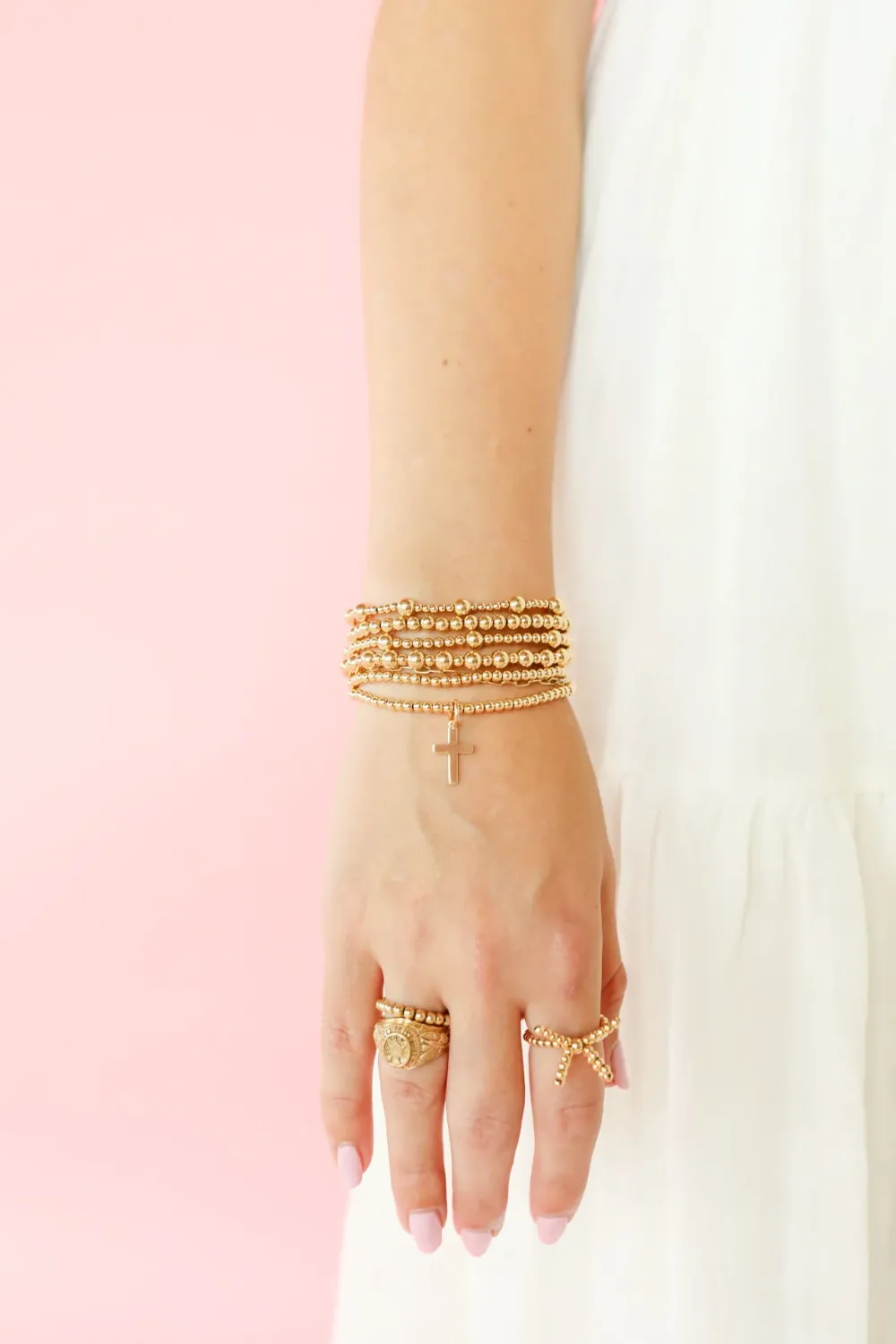 VG EXT Gold Cross Charm Bracelet