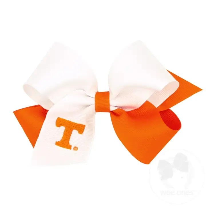 TN Med Two Tone Emb Hair Bow