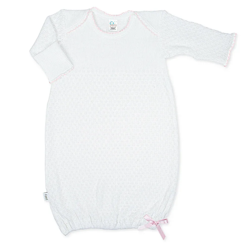 CH Overlap Shoulder Gown-White/Pink