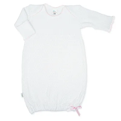 CH Overlap Shoulder Gown-White/Pink