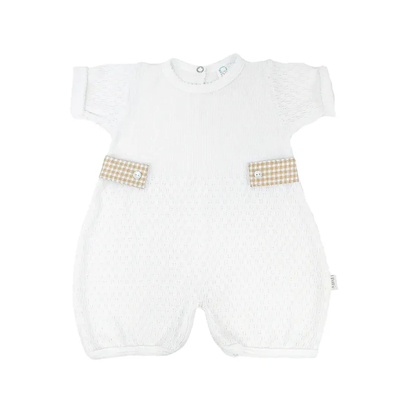 CH White Bubble-Khaki Gingham
