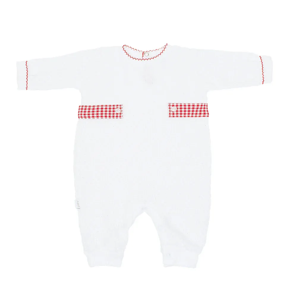 CH LS Romper-Red Gingham