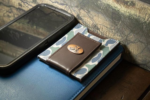 Old School Green Camo Front Pocket Wallet-AL
