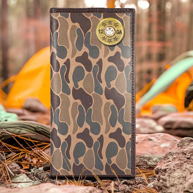 Old School Brown Camo Long Wallet-Shot
