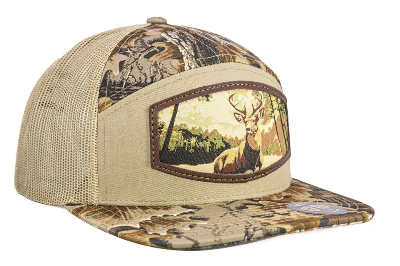 7 Panel Harvest Camo Hat Patch Buck