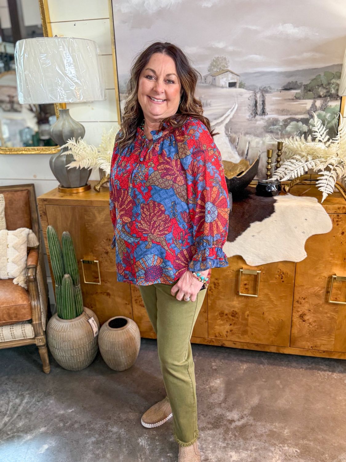Multi Flounce Raglan Top