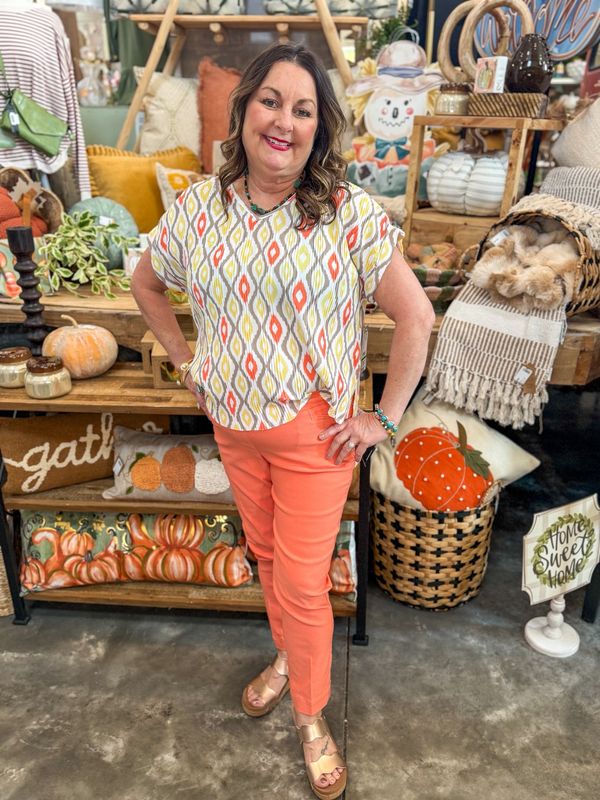 Melon Pull On Ankle Pant