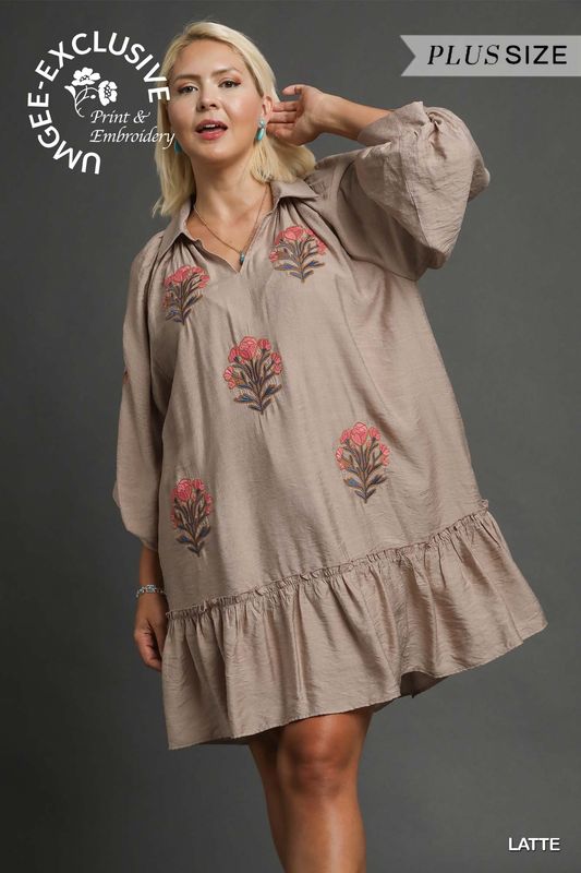 Perfectly Plus Latte Petal Swing Dress