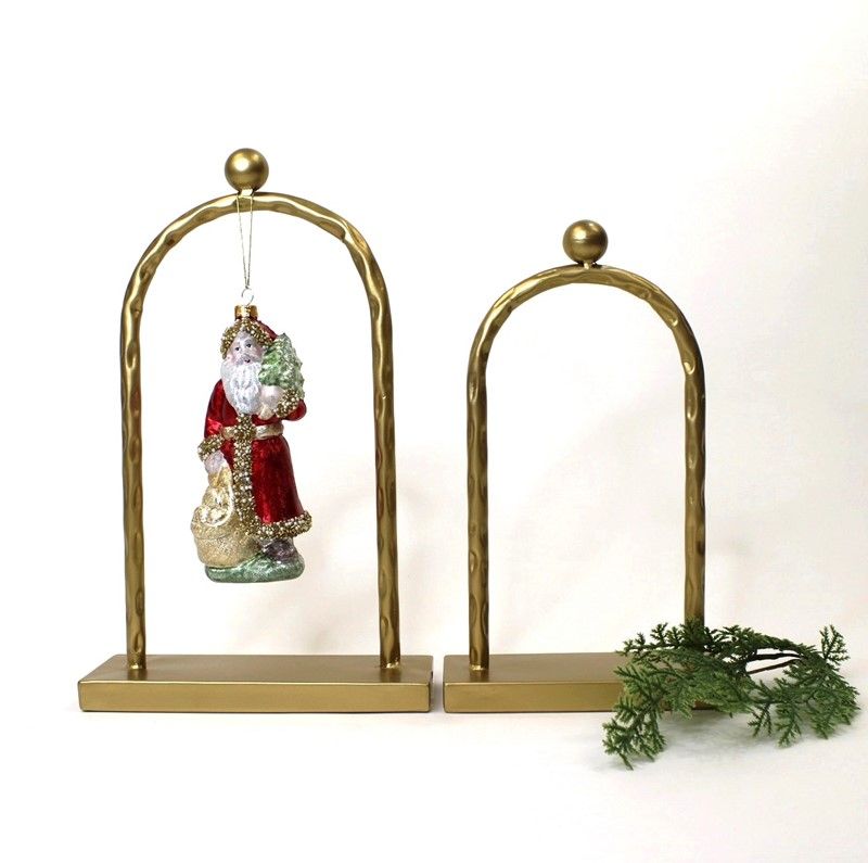 Arched Metal Ornament Display Gold 14.5&quot;