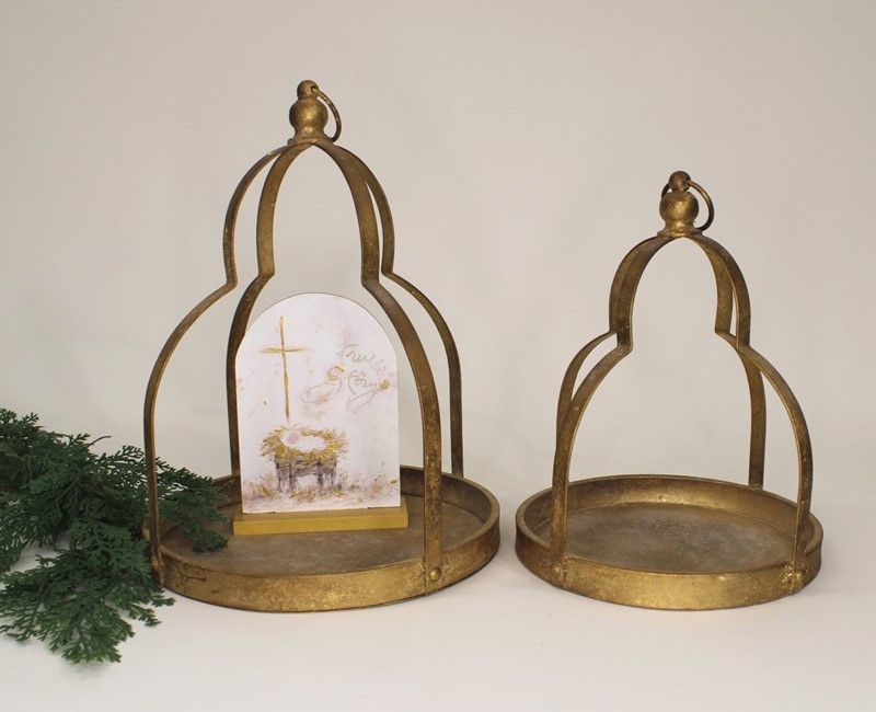 Metal Display Lanterns-Gold SM