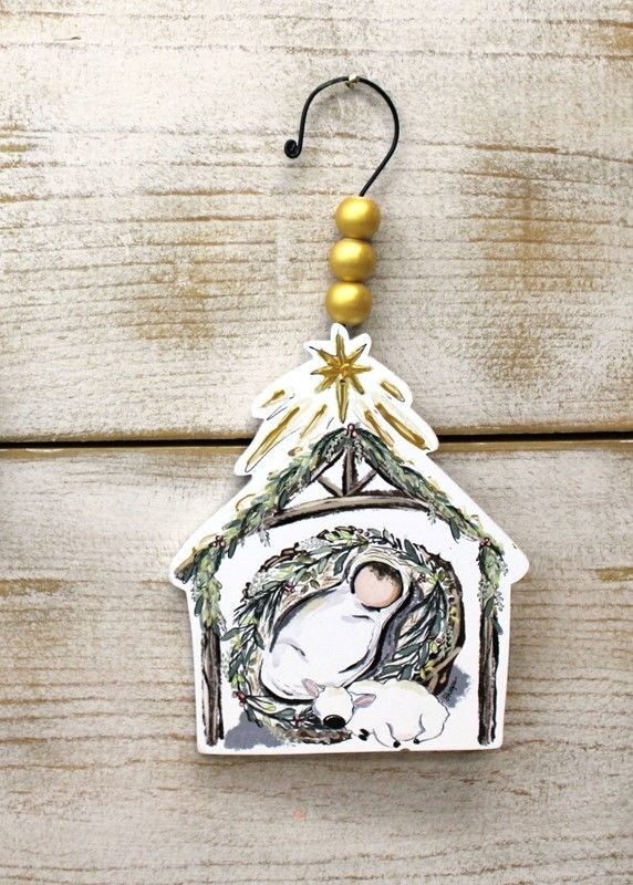 10&quot; Jesus W/Lamb Bead Ornament