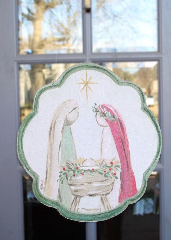 Handpainted Holy Family Door Hanger