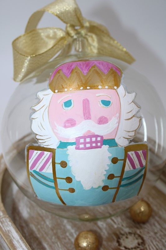 5&quot; Handpainted Glass Ornament Nutrcker Brights