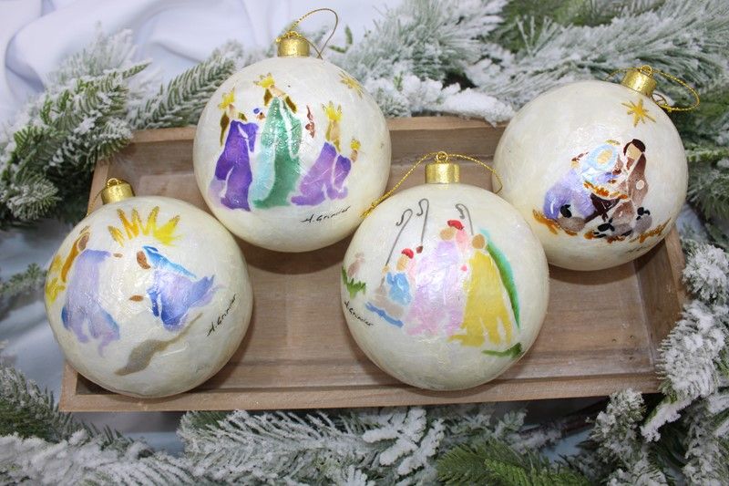 4" Watercolor Nativity Scene-Handpainted