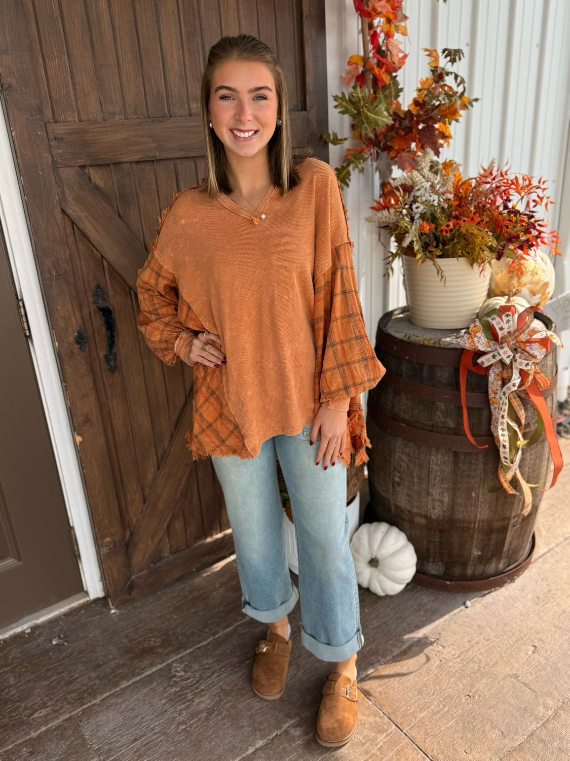 RD Harvest Plaid Top-Butter Scotch