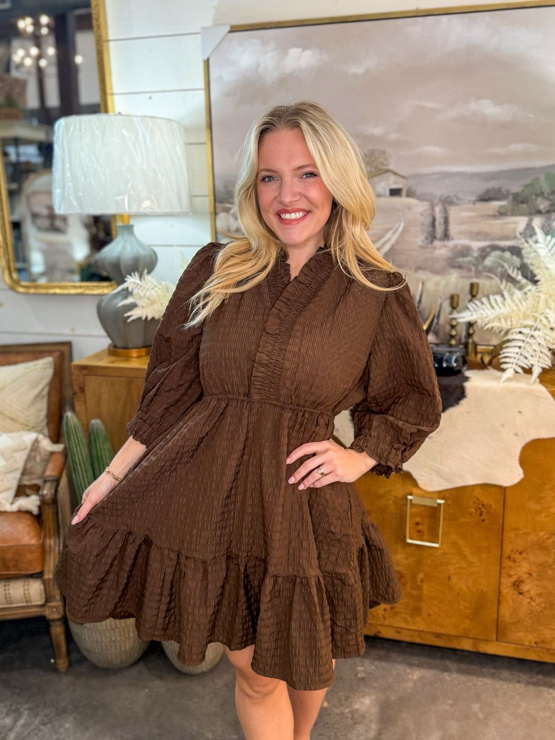 CH Espresso Flounce Dress