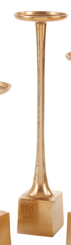 VG 19&quot; Gold Aluminum Block Base Pillar Holder