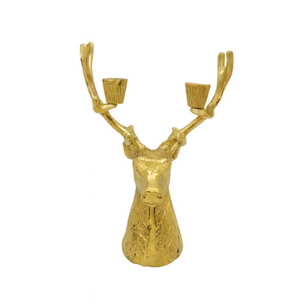VG 13&quot; Gold Reindeer Candle Holder