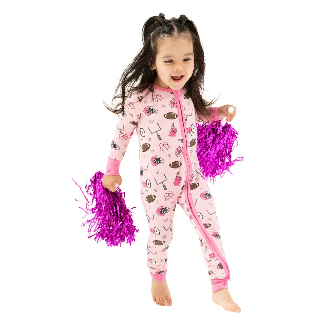 CH Game Day Pink Zipper Romper