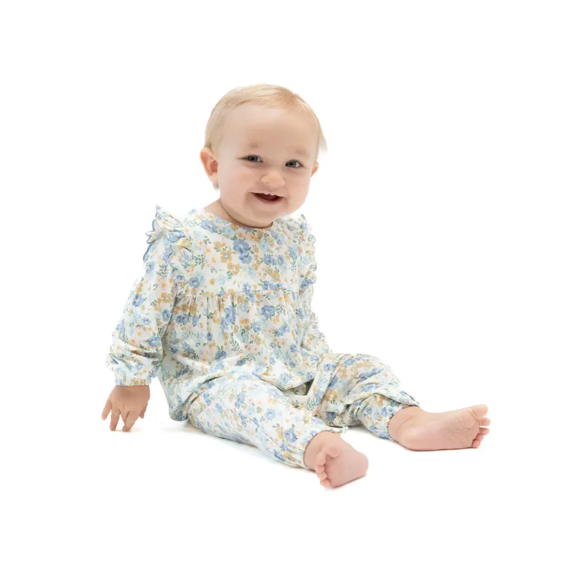 CH Sweet Rose Calico Ruffle Romper