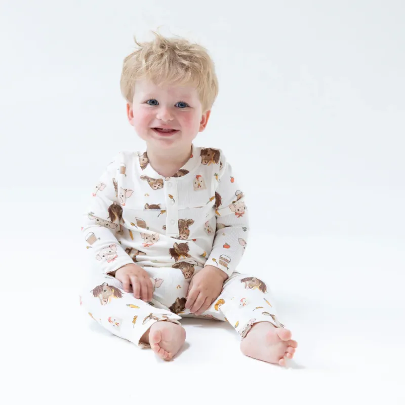 CH Vintage Baby Farm Animals Romper