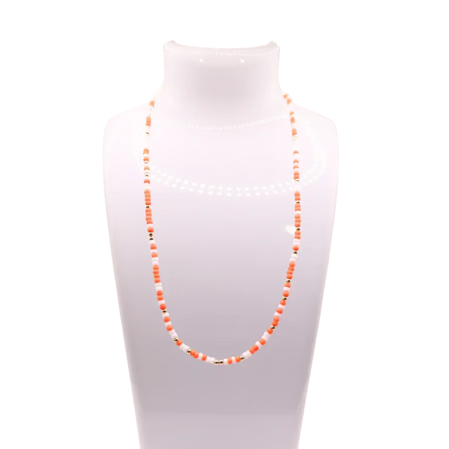 VG Orange/White Sprinkle 18&quot; Necklace